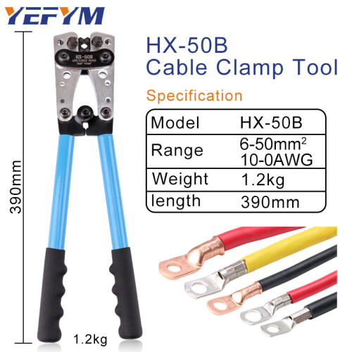 6mm² - 50mm² Plug Crimp Crimping Tool Battery Cable Lug Hex Terminal Crimper UK 1