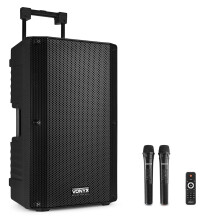 Vonyx VSA700 15" Portable PA System 1000W with 2 Wireless Microphones