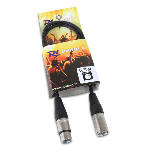 PD Connex CX100-0.7 3-Pin DMX Lighting Cable - Male/Female 0.75m