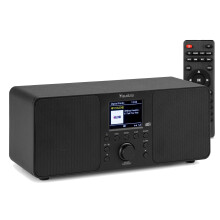 Audizio Genua DAB Radio Speaker with Bluetooth, Clock Alarm, DAB+ Digital Black