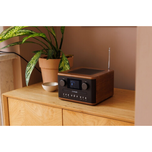 Pure Pure Classic C-D4 Bluetooth CD DAB+ Radio System Coffee Brown Walnut 1