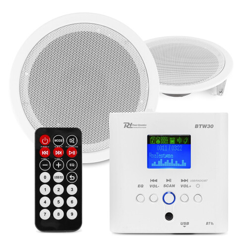 PD Bluetooth Ceiling Speaker System - Recessed Speakers & Wall Player Kit
