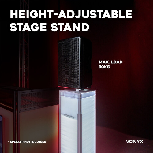 DJ Plinth Podiums with Covers and Bag- Adjustable Height, Folding Base 2x DJP170 1