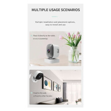 Telecamera di Sicurezza con Audio Bidirezionale, WiFi 2.4G, Webcam,  Home, Videosorveglianza da 3 MP, Rilevamento del Movimento, Visione Notturna