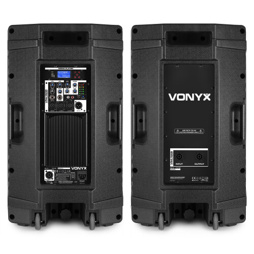 Vonyx VSA150S 15" Active PA DJ Speaker Package with Stands and Cases 2