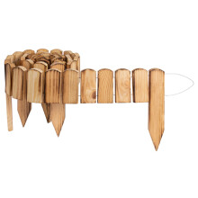 Creative Home Rasenkante Beeteinfassung Holz 200 x 10 cm (L x H) Geflammt