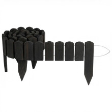 Creative Home Rasenkante Beeteinfassung Holz 200 x 10 cm (L x H) Schwarz