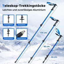 21-Zoll-Schneeschuhset mit Stöcken, Größe 35-40, Blau