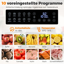 Dörrgerät, 8 Einschübe, 48-Stunden-Timer, 35-75 C, Silber