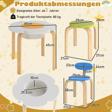 Kindertisch- und Stuhlset mit Stauraum - Blumenform