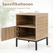 2-teiliges Nachttisch-Set aus Rattan mit Ablage und Schrank