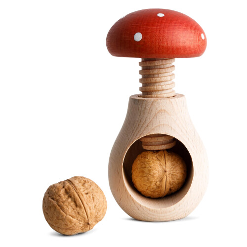Creative Home Nussknacker Holz | Fliegenpilz Form | 10 x 6 cm