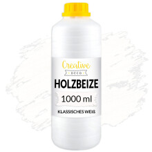 Creative Deco Holzbeize auf Wasserbasis | 1L | Intensive Weiße Holzfarbe