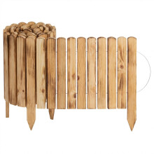 Creative Home Rasenkante Beeteinfassung Holz 200 x 40 cm (L x H) Geflammt