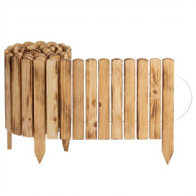 Creative Home Rasenkante Beeteinfassung Holz 200 x 30 cm (L x H) Geflammt
