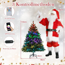 150 cm voorgelichte kerstboom met RGB-verlichting en afstandsbediening