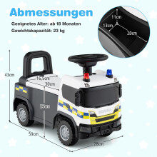 Politieauto voor peuters met stuur en opbergruimte