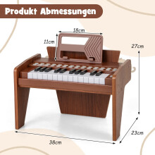 Digitales Kinderpiano mit 25 Tasten - Einstellbare Geschwindigkeit, Braun