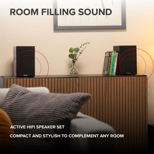 Audizio KS02 Bluetooth Bookshelf Speakers - Powered Hifi Stereo Speaker System 2