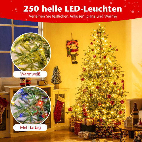 180 cm großer künstlicher Weihnachtsbaum mit 250 LED-Lichtern 2