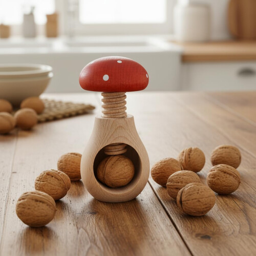Creative Home Nussknacker Holz | Fliegenpilz Form | 10 x 6 cm 1