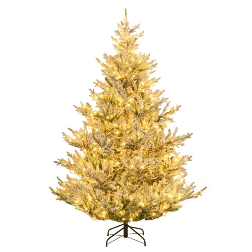 210 cm kunstkerstboom met verlichting en sneeuw 1