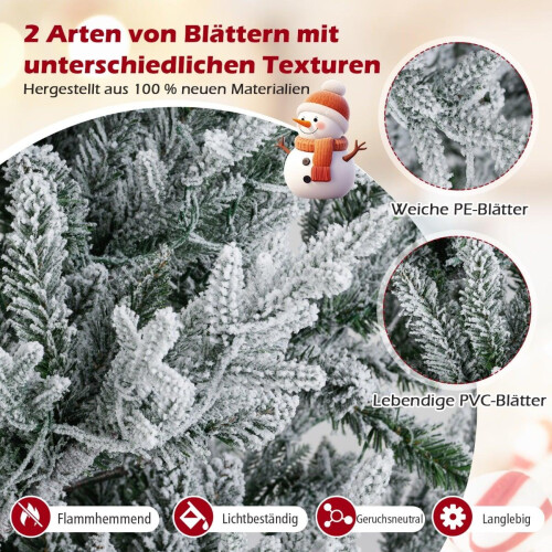 210 cm kunstkerstboom met verlichting en sneeuw 2