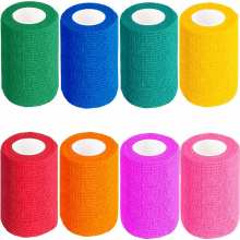 Bandagem autoadesiva, 8 rolos de 7,5 cm x 4,5 m, bandagem elástica coesiva, bandagem de fixação respirável para esportes e primeiros socorro
