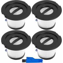 Kit com 4 filtros HEPA de reposição para aspirador de pó sem fio, conjunto de filtro para reservatório de pó com tela de malha e escova de l