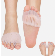 Conjunto de Separadores de Dedos de Silicone, 2 Pares, Endireitador de Dedão com 3 e 5 Furos para Joanetes, Dedos em Martelo e Dedos em Garr