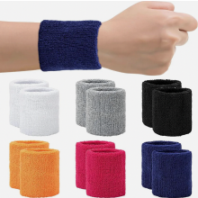 Pacote com 12 faixas de pulso de algodão absorventes, para homens e mulheres, coloridas, ideais para tênis, basquete e outros esportes.