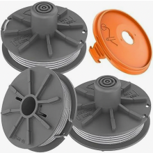 Conjunto de 3 carretéis de fio de reposição com tampa para aparadores Easycut 400/25, EasyCut 450/25, ComfortCut 450, Plus 500/27 e PowerCu
