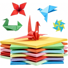 200 folhas de papel origami quadrado, 10 cores sortidas de dupla face, 17 x 17 cm, para projetos de artesanato e artes DIY.