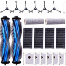 Kit de acessórios com 21 peças para aspirador robô, incluindo escovas principais de reposição, esfregões de rolo, sacos de pó, escovas later