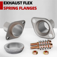 Exhaust Flange 2" Inner Inlet Quick Exhaust Flex Spring Flanges with Bolts and Gaskets High Quality 409L Stainless Steel