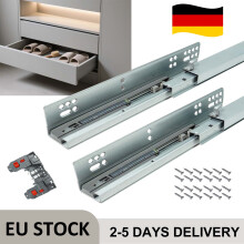 Untere Einbauschublade Schiebeschiene, 2 verdeckte Schienen, Soft-Close Dämpfung, 300mm, 1 Paar