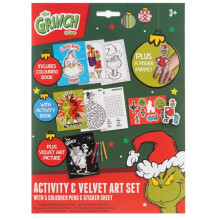 (Pack of 1) Christmas Grinch Festive Activity & Velvet Art Set