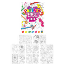 (1 Book) Girls Fantasy Colour By Numbers Mini Colouring Book