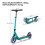 Verstelbare kinderstep met LED-wielen, opvouwbaar, turquoise 1