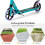 Verstelbare kinderstep met LED-wielen, opvouwbaar, turquoise 3