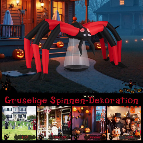 Opblaasbare Halloween-spin met LED-ogen, 313 cm 2