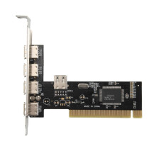 5 PCI to USB 2.0 PCI Expansion Card Adapter Card 480Mbps Driver-Free PCI Card for Desktop Computer