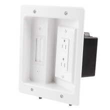 Recessed Outlet Box in Wall Cable Management Kit 15A 125V Hide TV Power Cables & Low Voltage Wires Behind the Wall
