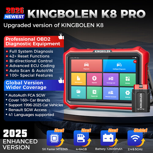 KINGBOLEN K8 ELITE, Outil de Diagnostic Automobile OBD2, Système Complet, Android 10, 8 pouces 2