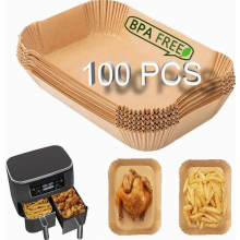 Pergamenový papier do fritézy, 100 listov, kompatibilný s fritézami s dvojitou zónou s objemom 7,5 – 10 l, nepriľnavý, tepelne odolný, na p