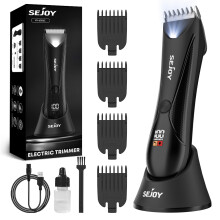 SEJOY Tondeuse à poils pubiens pour homme et femme, Lames en céramique, Imperméable, avec Station de charge USB et 4 Sabots