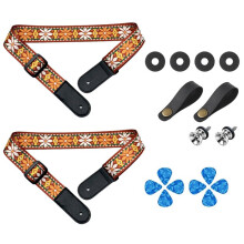 Lot de 2 Sangles de Ukulélé Réglables avec Embouts en Cuir pour Ukulélé, Banjo et Autres Instruments Souples, pour Enfants et Adultes