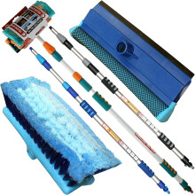 3m Aluminium Telescopic Car Wash Brush Water Fed Squeege Extendable Heavy Duty