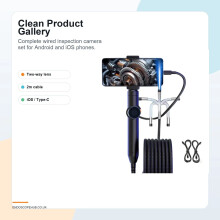 Endoscope Inspection Camera,Two-Way 360 Articulating Borescope,1080P Endoscope Camera with 6 LED Lights, 6mm IP67 Water