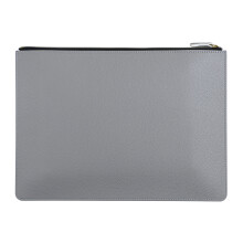 Sac à documents en cuir Argent, Grande capacité, Minimaliste pour bureau